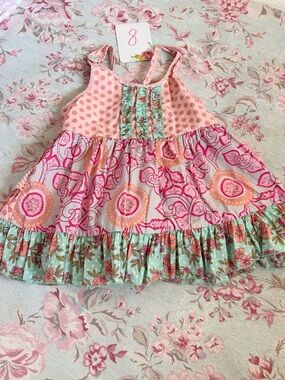 Matilda Jane Pink & Mint Floral Tiered Sundress Top